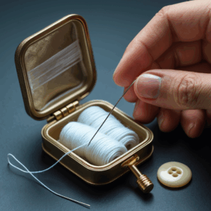 dental floss hacks button repair