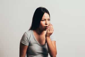 woman with bad breath