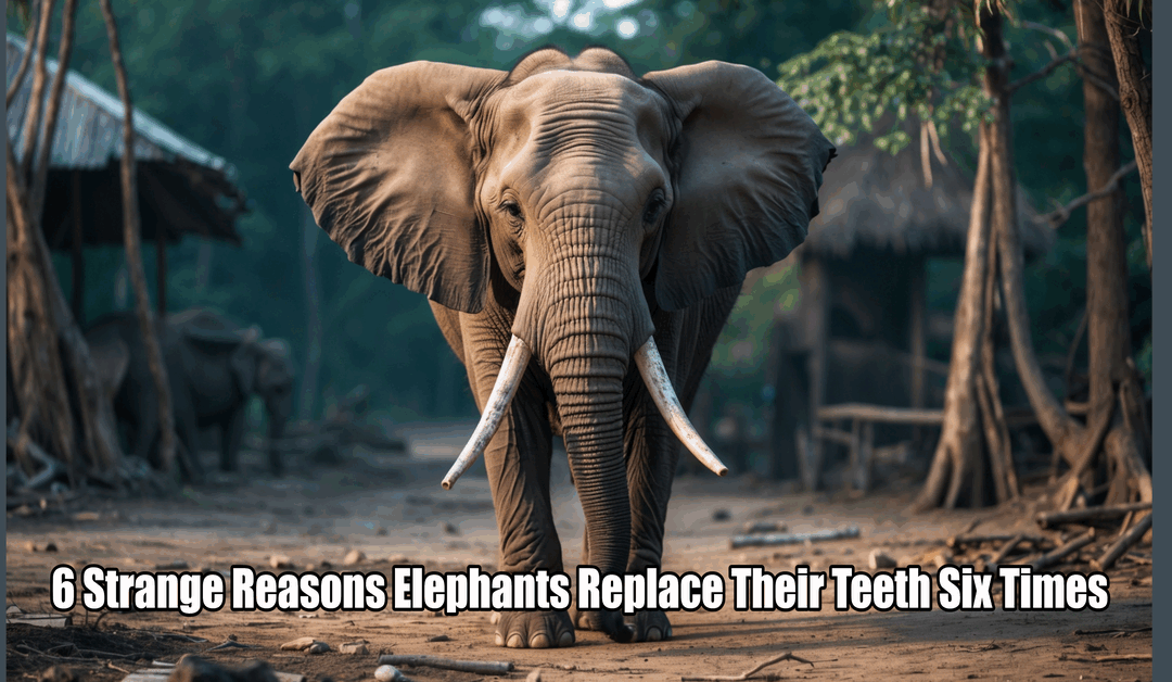 Image of male bull elephant with caption 6 Strange Reasons Elephants Replace Their Teeth Six Times