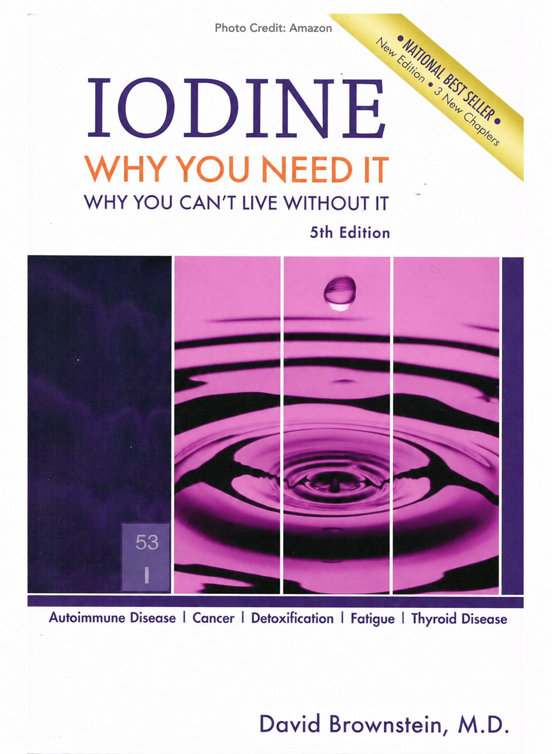 Iodine Book Cover of “Iodine: Why You Need It, Why You Can’t Live Without It,” 5th Edition, by David Brownstein, MD.